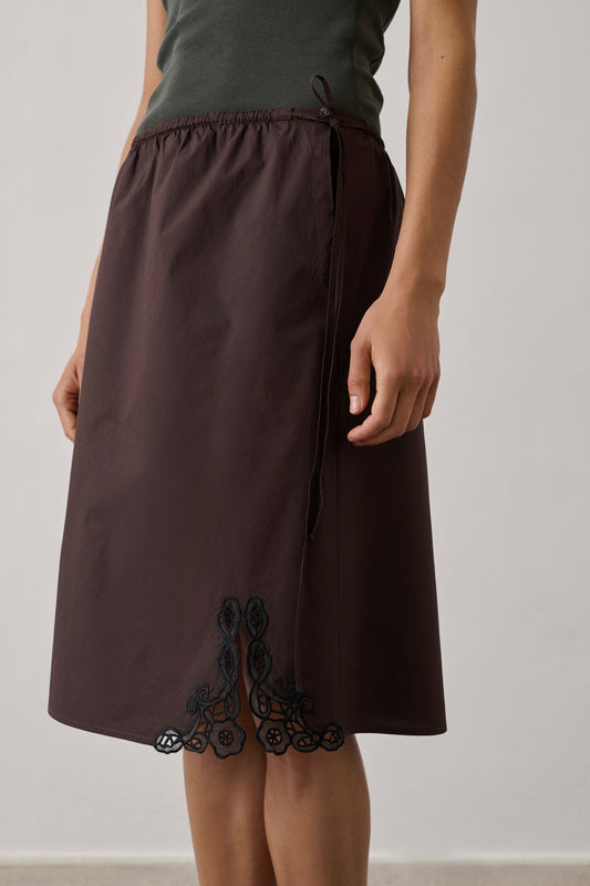 Jupe Houna - Marron Foncé - Coton - Femme