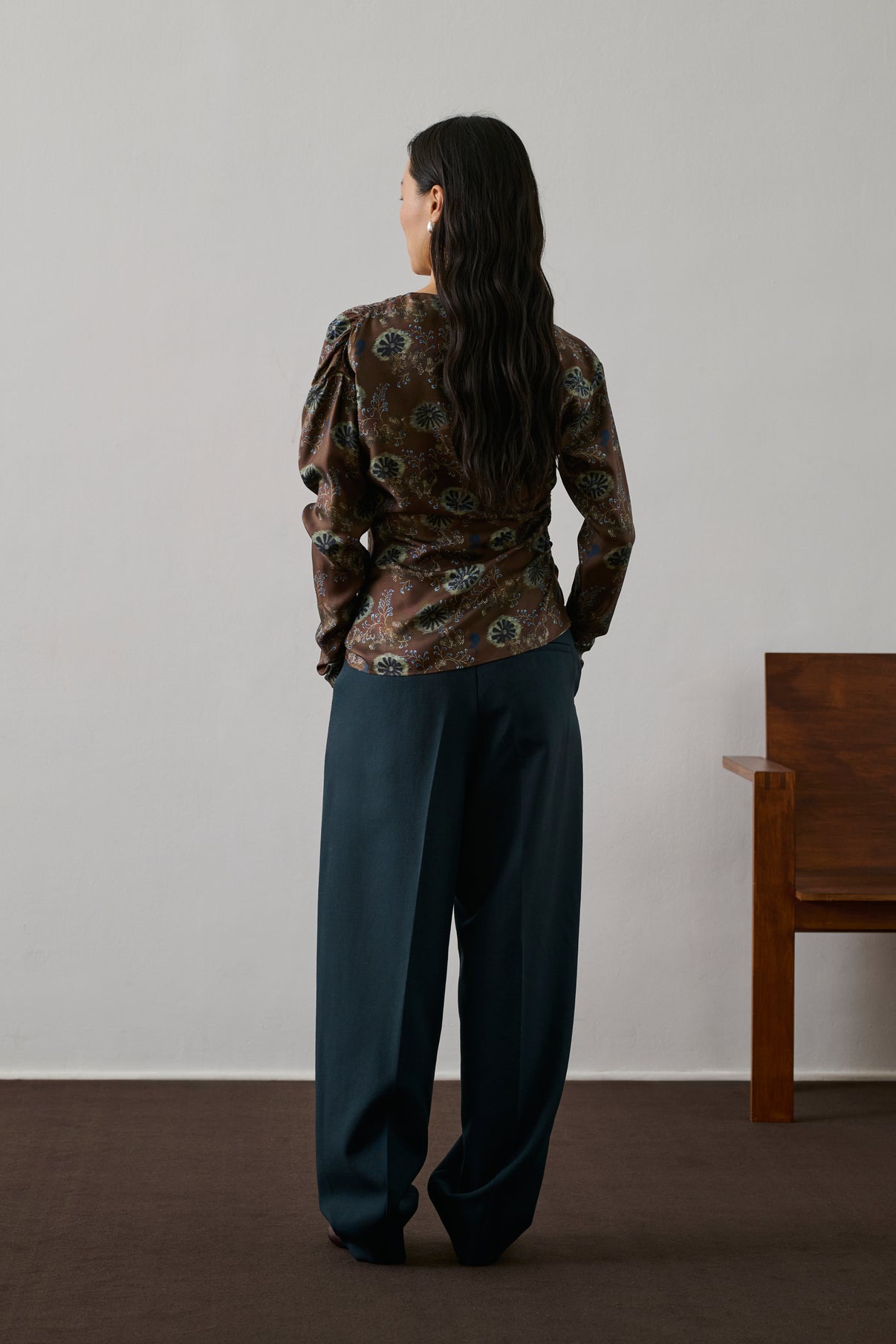 Pantalon Graham - Pétrole - Laine - Femme vue 5