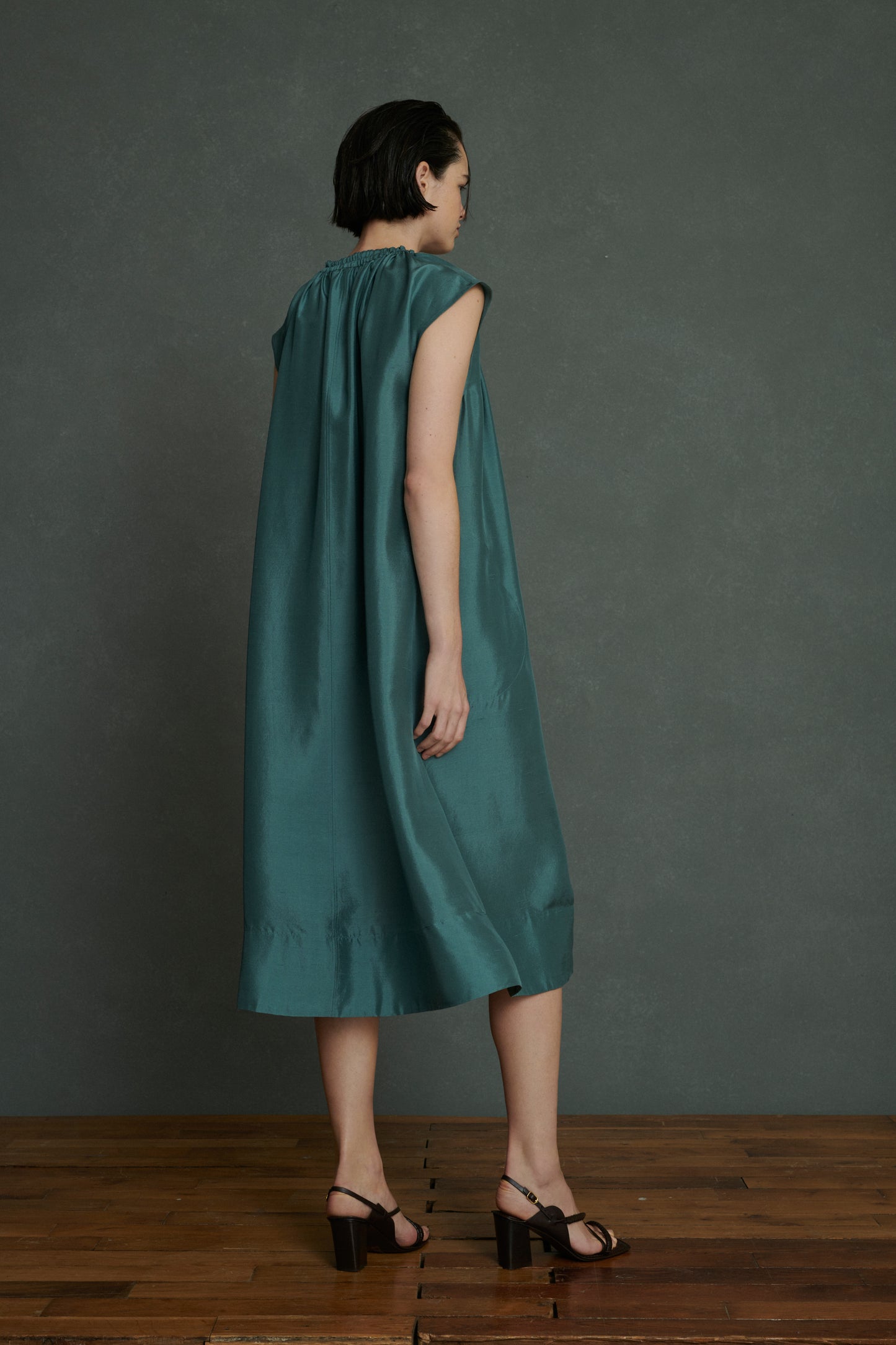 Robe Tamaris - Vert Canard - Soie - Femme