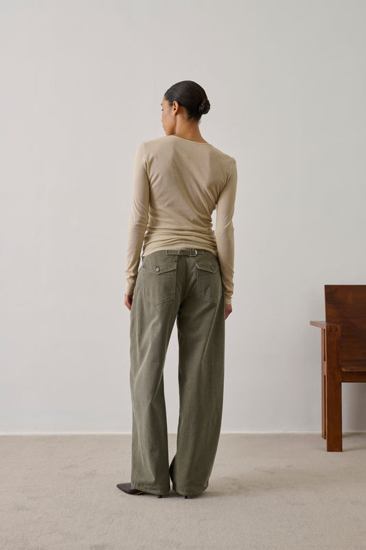 Pantalon Hunter - Kaki - Coton - Femme
