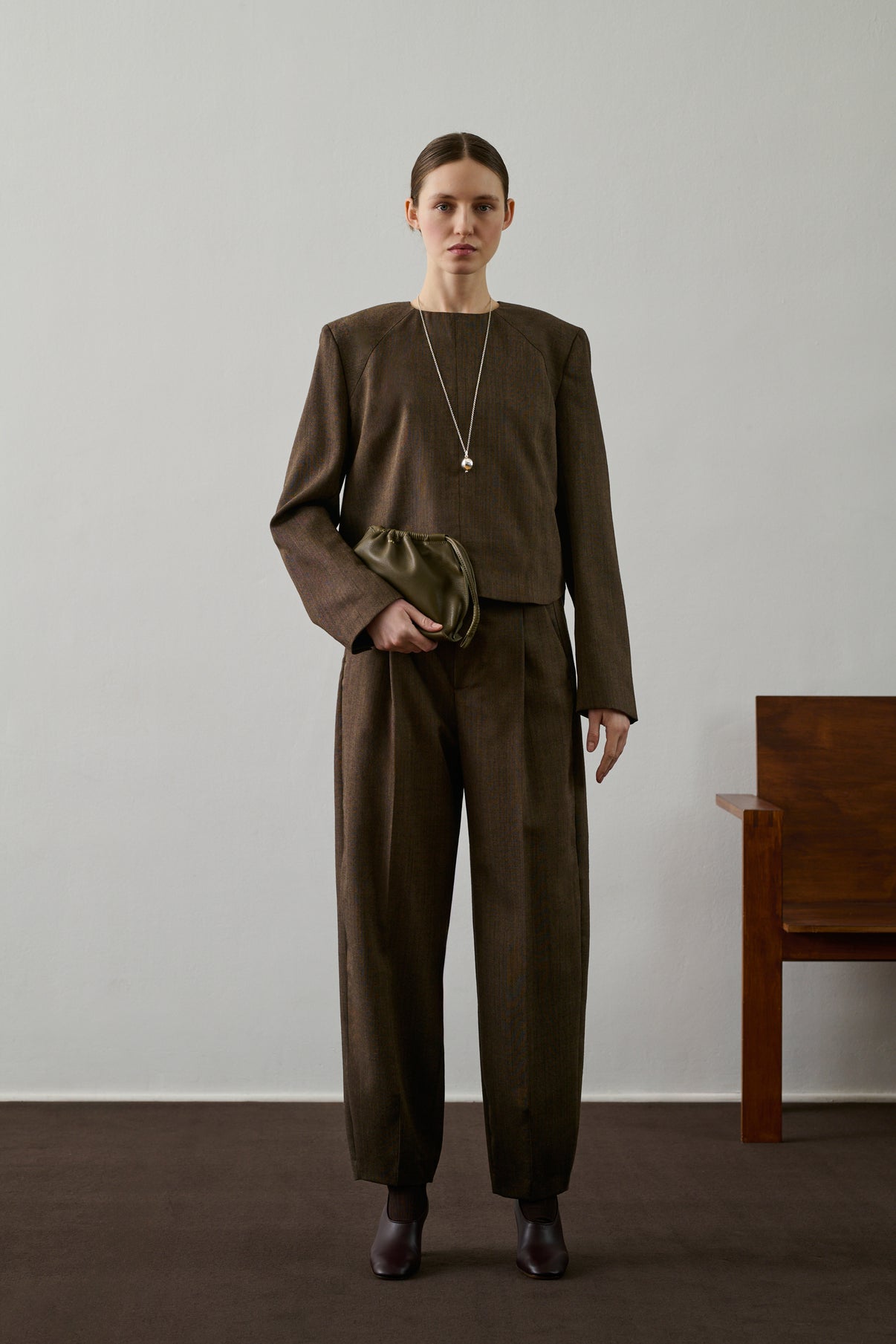 Blouse Giovana - Marron Chiné - Laine - Femme vue 2