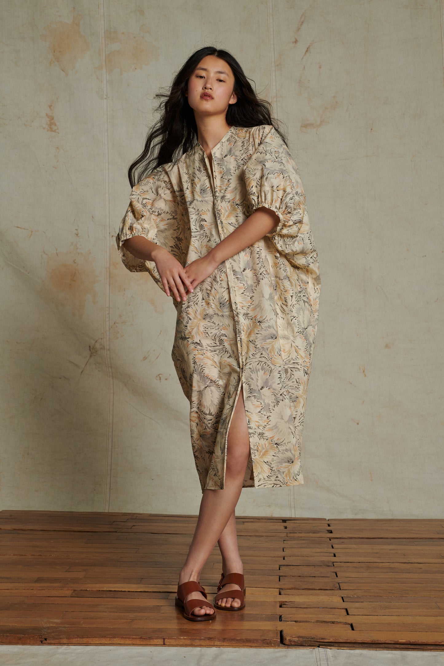 Robe Alger - Beige/Gris - Coton - Femme