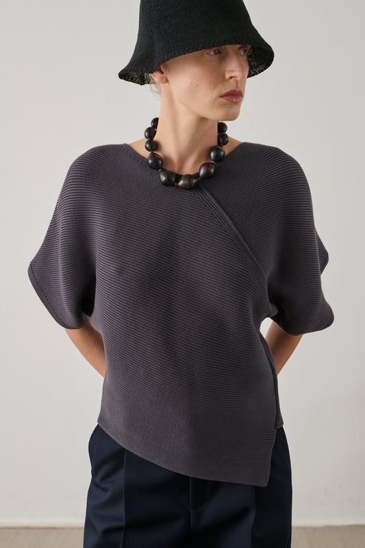 Pull Essaouira - Gris Aubergine - Coton - Femme