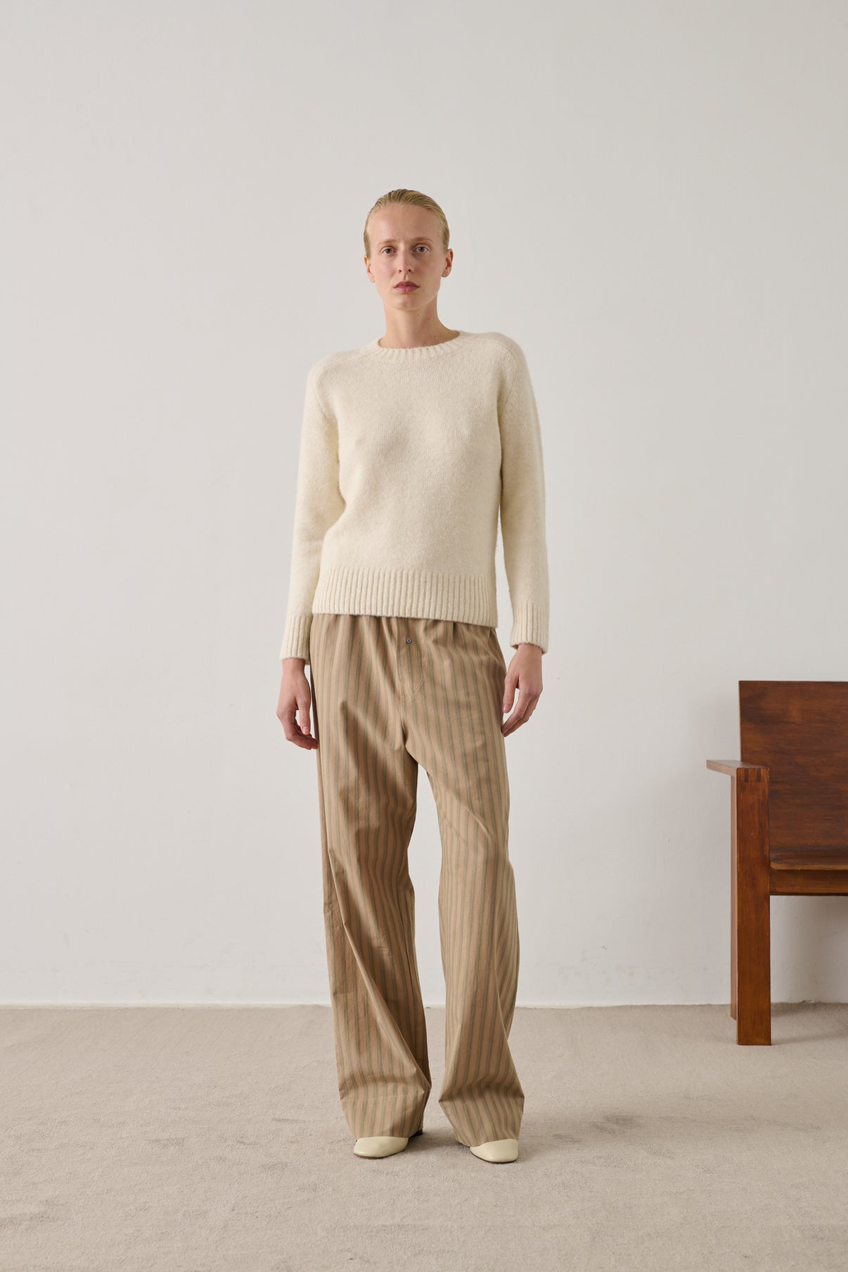 Pantalon Harlan - Beige Vert - Coton - Femme vue 1