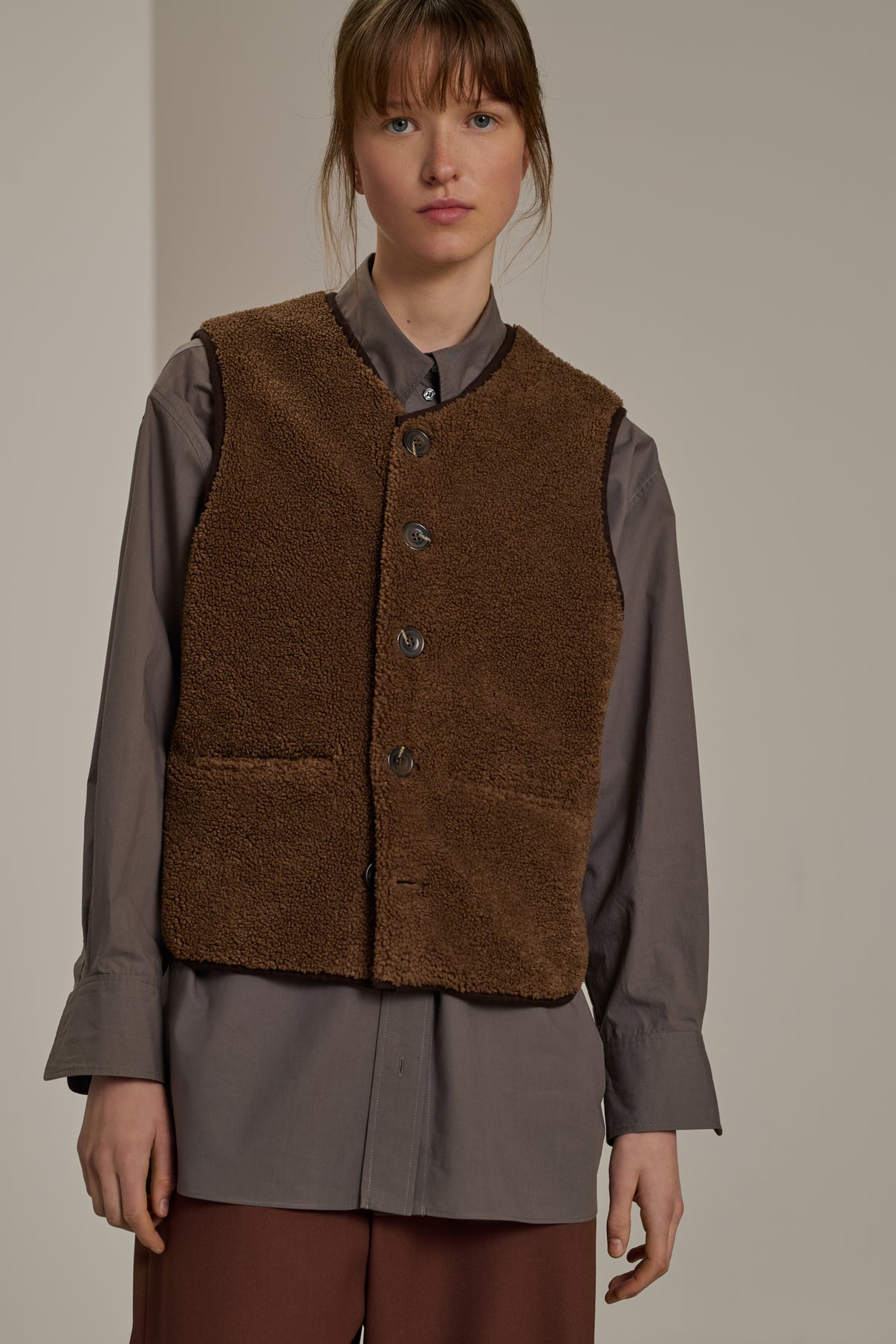 Gilet sans manches Fusil - Marron - Femme vue 1