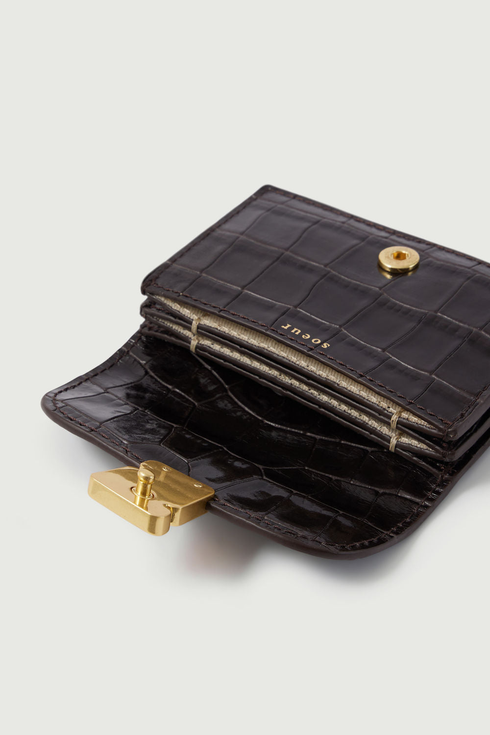 Porte-Cartes Aube - Marron Foncé - Cuir - Femme